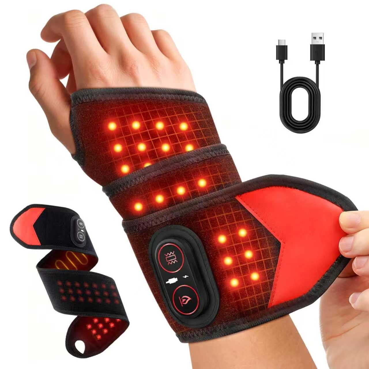 Ankle Brace - แผ่นประคบแสงสีแดงแบบพกพา 660nm 850nm พร้อมระบบบำบัดด้วยแสง LED สำหรับข้อมือ