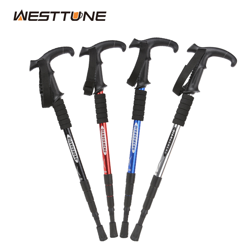 Trekking Pole Carbon - พับกลางแจ้ง Trekkings POLE 4 ส่วนแบบพกพาเดินเดินป่า Telescopic