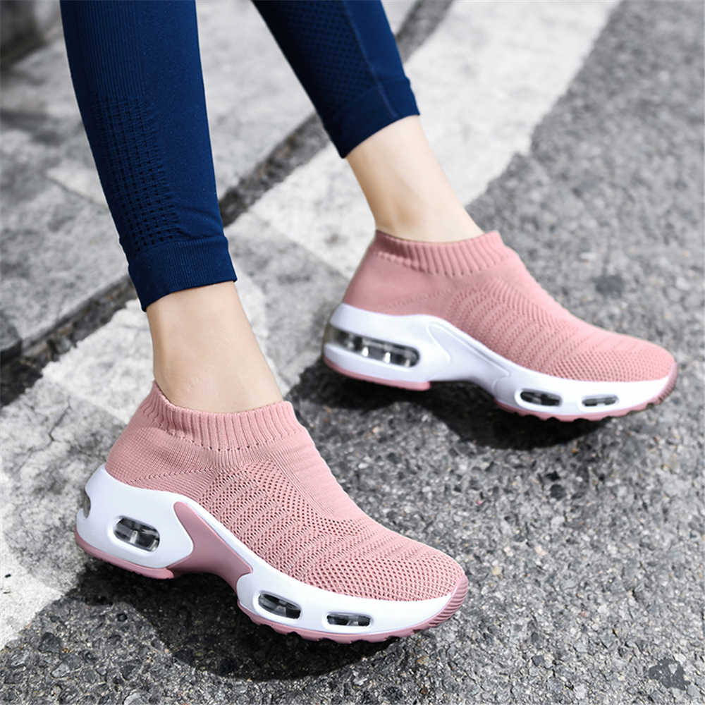 Running Shoes Women - รองเท้าบูทส้นสูงไซส์ใหญ่เบอร์ 38 สำหรับผู้หญิง รองเท้าวิ่งกีฬา รองเท้าผ้าใบ รองเท้ากีฬา