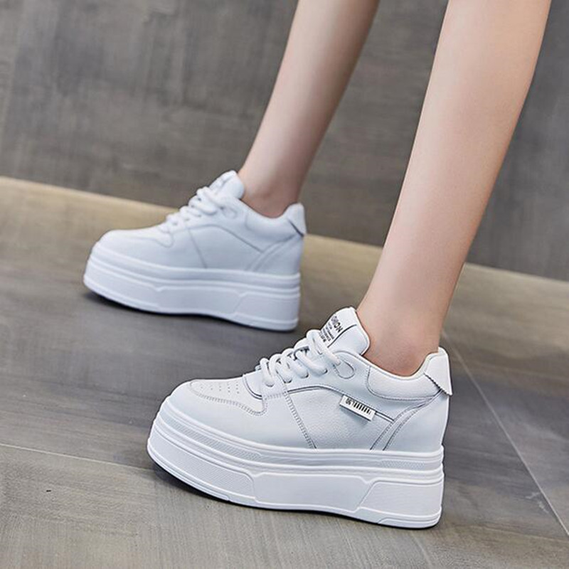 Running Shoes Women - 9 ซม.ของแท้หนังใหม่ยี่ห้อ Designer ฤดูร้อนฤดูใบไม้ร่วงผู้หญิงรองเท้าสบายๆ Chunky รองเท้าผ้าใบวิ่งรองเท้า