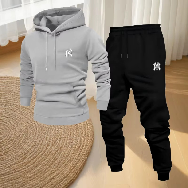 Joggers Pants - ชุดเสื้อฮู้ดและกางเกงกีฬาผู้ชายใหม่ปี 2026 ชุดลำลองสำหรับกิจกรรมกลางแจ้ง ชุดสตรีทแวร์ ชุดออกกำลังกาย ชุดจ็อกเกอร์