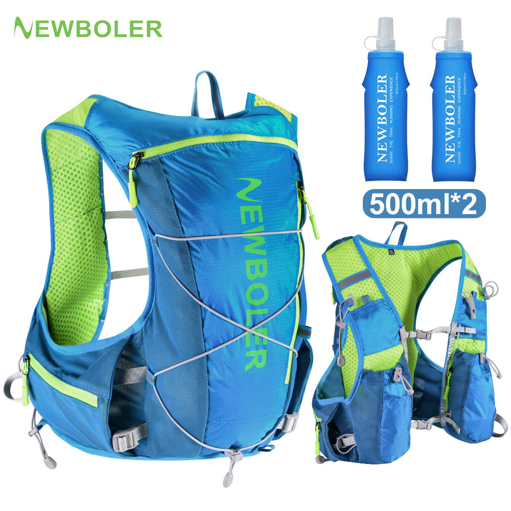 Hydration Vest - NEWBOLER เสื้อกั๊กใส่น้ำสำหรับวิ่ง กระเป๋าเป้สะพายหลังสำหรับปั่นจักรยาน เสื้อกั๊กใส่น้ำสำหรับวิ่ง กระเป๋าเป้สะพายหลังสำหรับเดินป่า มาราธอน