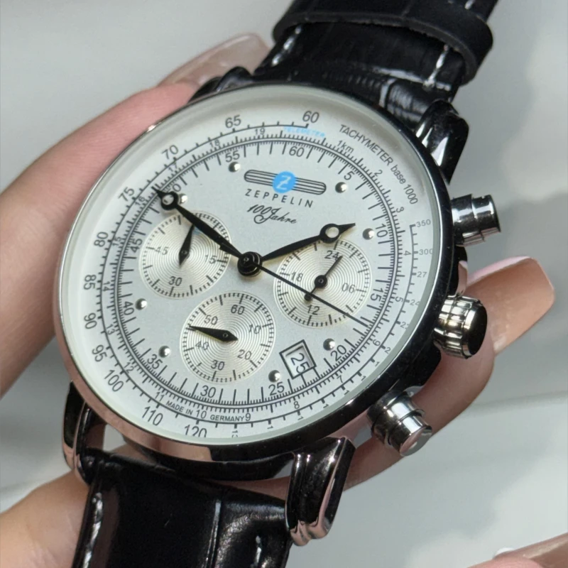 Running Watch - นาฬิกาข้อมือแฟชั่นหรูหราสำหรับผู้ชาย ซีพีลิน สามหน้าปัด แสดงเวลาวินาที ฟังก์ชั่นจับเวลาหลากหลาย ใช้ได้ทั้งธุรกิจและเวลาว่าง