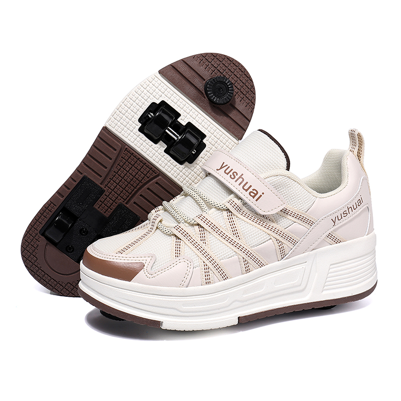 Running Shoes Men - รองเท้าสเก็ตบอร์ดสำหรับเด็กผู้หญิงและเด็กผู้ชาย แบบมีล้อสี่ล้อ ซ่อนล้อได้อัตโนมัติ และสามารถเดินได้