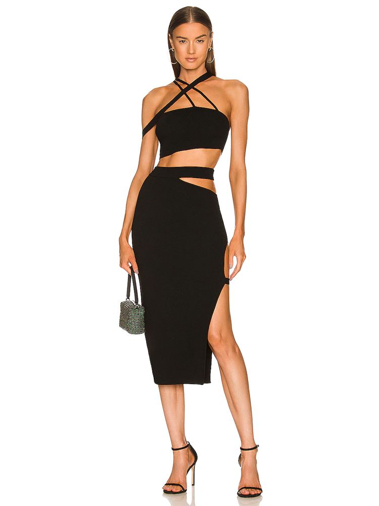 Ankle Brace - ผู้หญิงผ้าพันแผลชุด2022ฤดูร้อน2ชิ้นชุดเซ็กซี่ Bodycon ตัด Cropped Top &