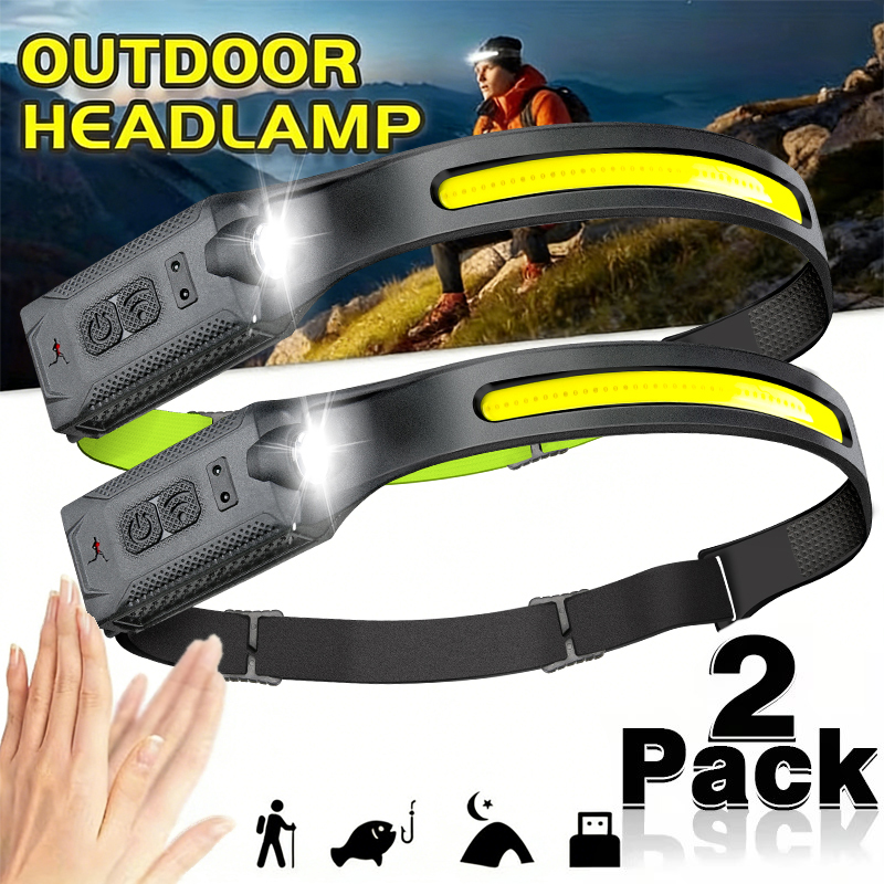 Running Headlamp - ไฟหน้าแบบ LED แบบชาร์จไฟได้ 3 โหมดไฟส่องสว่างไฟหน้าไฟฉายแบตเตอรี่ในตัวไฟวิ่งสำหรับโคมไฟฉุกเฉินสำหรับการตั้งแคมป์กลางแจ้ง
