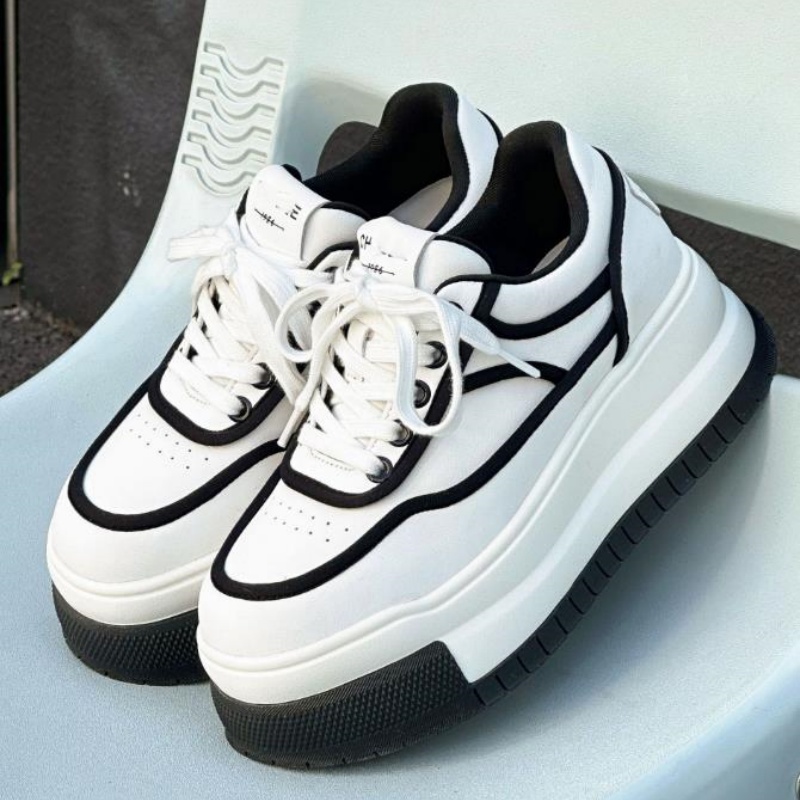 Running Shoes Women - รองเท้าผ้าใบผู้หญิงหนังแท้สีขาว ระบายอากาศได้ดี สไตล์ลำลอง เหมาะสำหรับเดิน วิ่ง ออกกำลังกาย