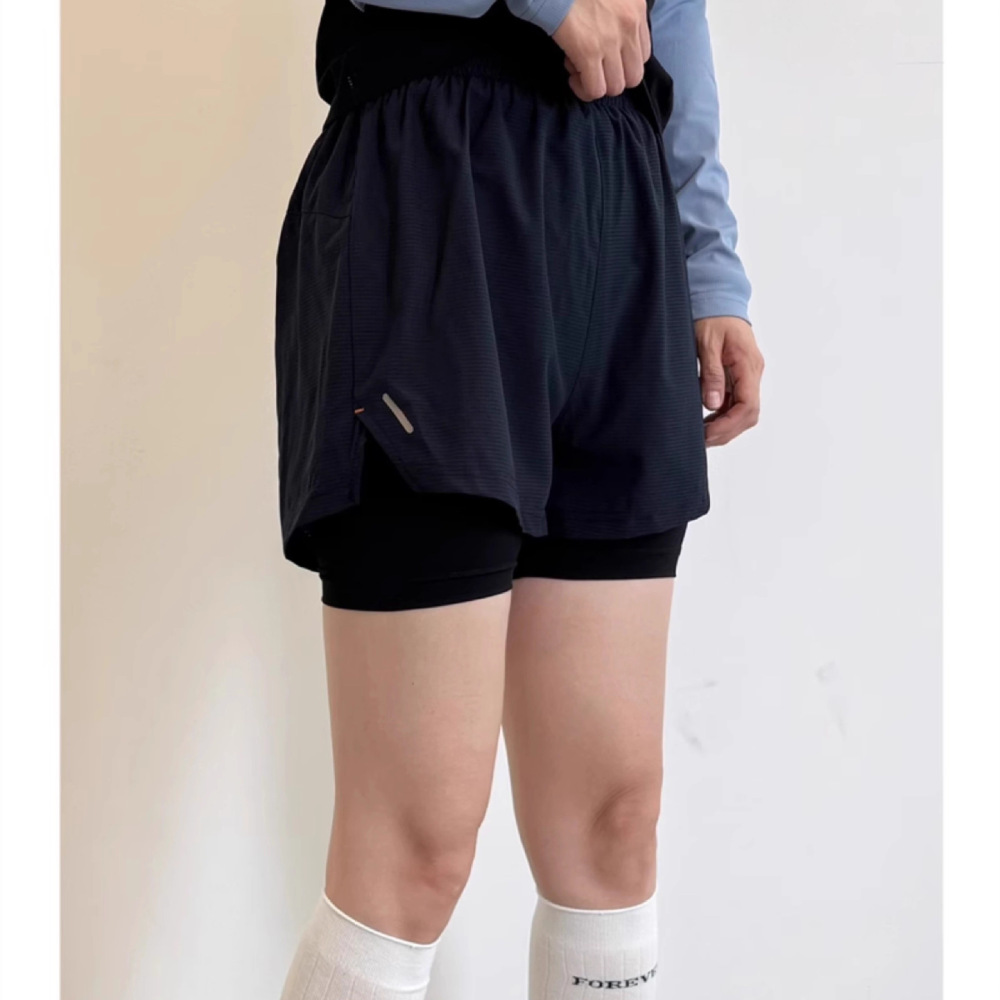 Running Gear Junior - กางเกงขาสั้นออกกำลังกายสำหรับผู้หญิง 2 in 1 เอวยางยืด กางเกงโยคะ