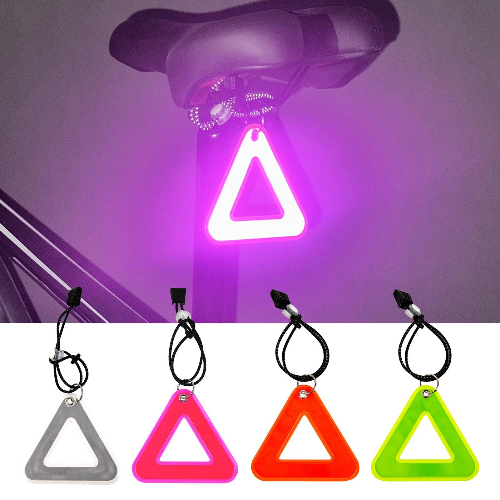 Running Visibility Gear - จี้สะท้อนแสงรูปสามเหลี่ยมเพิ่มการมองเห็นสูง อุปกรณ์นิรภัยสำหรับจักรยาน แผ่นสะท้อนแสงสำหรับการวิ่งกลางคืน เดินป่า ตั้งแคมป์ และกิจกรรมกลางแจ้ง