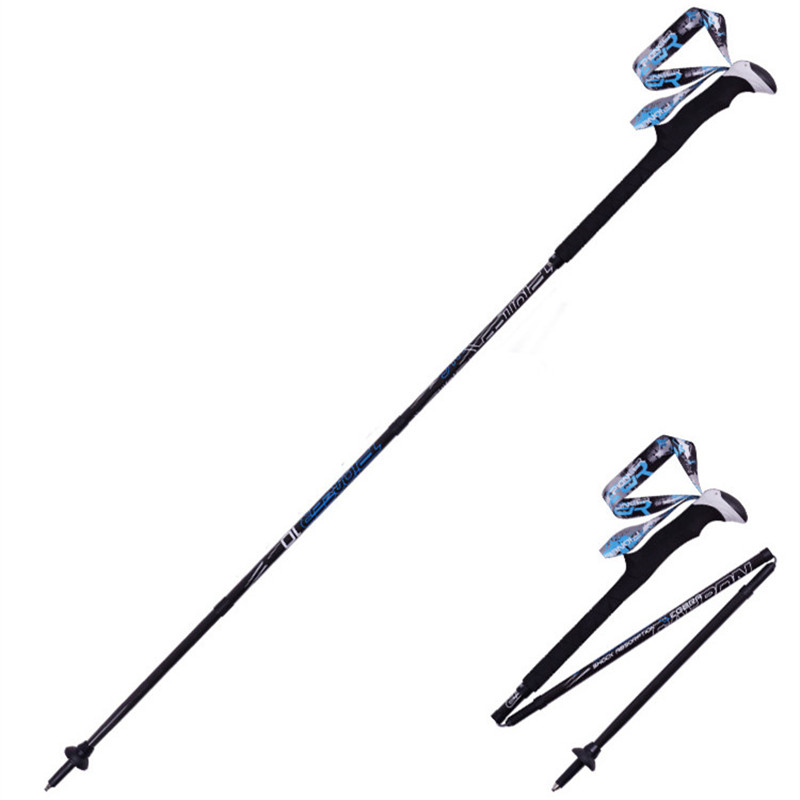 Trekking Pole Carbon - PIONEER คาร์บอนไฟเบอร์เดินป่าเสาพับสำหรับตั้งแคมป์ปีนเขาเล่นสกีเดินป่าไม้เท้าเดิน Alpenstock เสา