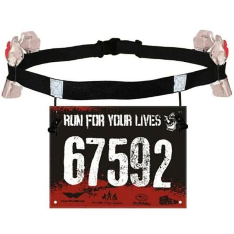 Race Bib - เข็มขัดใส่หมายเลขวิ่งสำหรับไตรกีฬา มาราธอน ปั่นจักรยาน ขับมอเตอร์ไซค์ พร้อมช่องใส่เจล 6