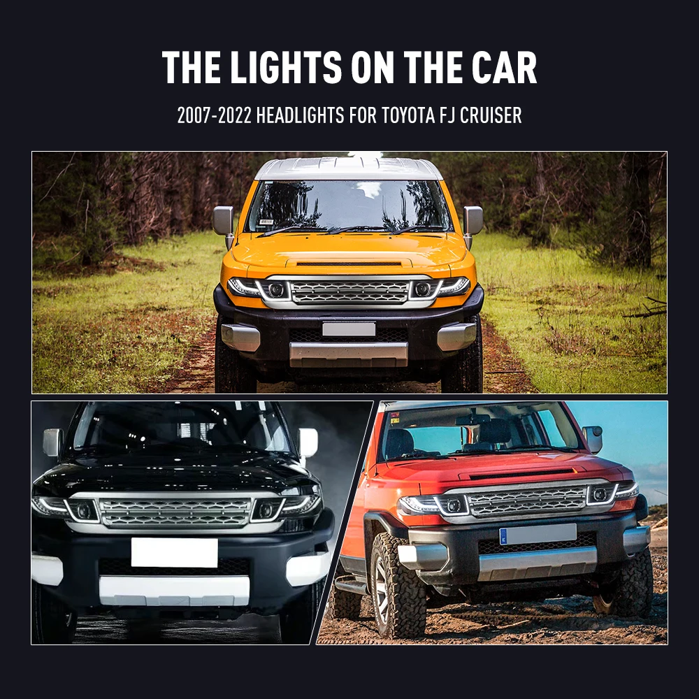 Running Headlamp - ไฟหน้ารถยนต์ 2 ชิ้น สำหรับ Toyota FJ