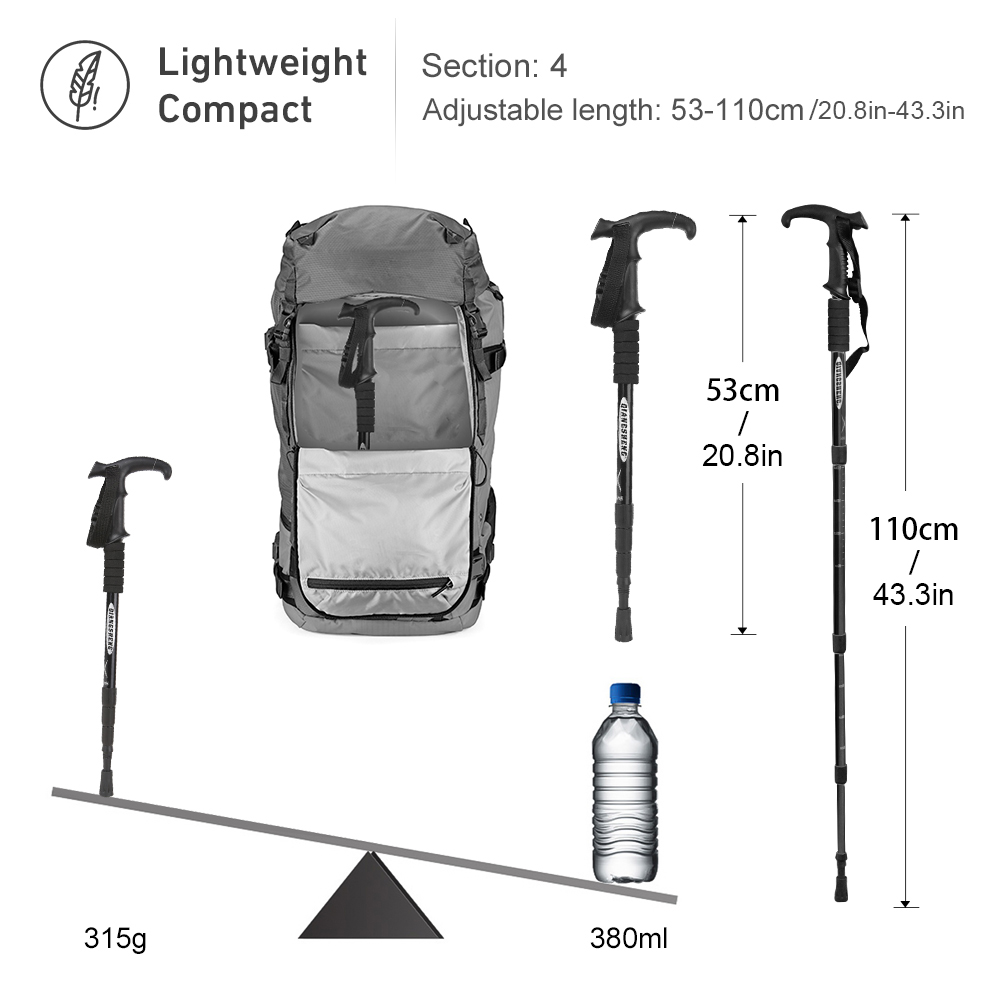 พับกลางแจ้ง Trekkings POLE 4 ส - Trekking Pole Carbon บทวิจารณ์และราคา
