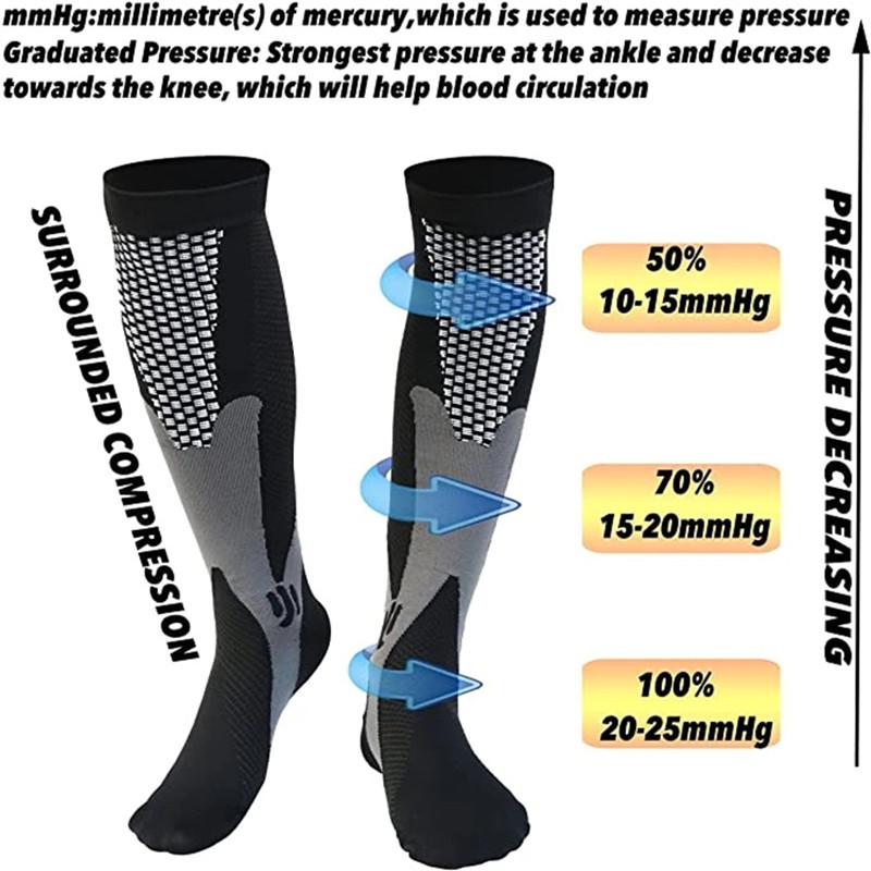 ถุงเท้ารัดกล้ามเนื้อ 3 คู่/แพ็ - Sports Socks บทวิจารณ์และราคา