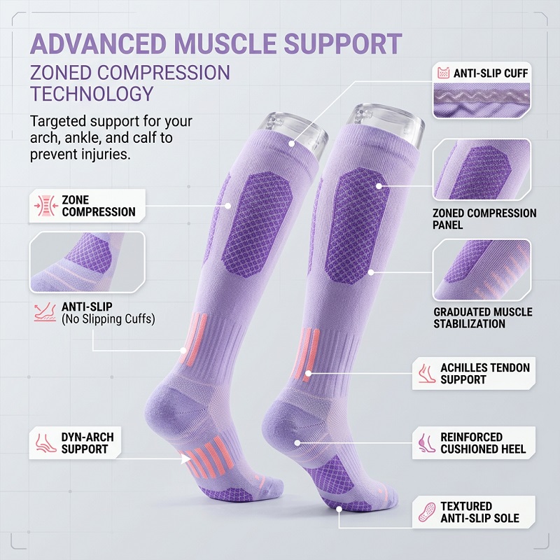 ถุงเท้ายาวสำหรับออกกำลังกายฤดู - Sports Socks บทวิจารณ์และราคา