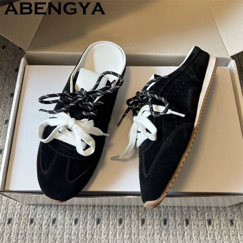 รองเท้าสลิปเปอร์แบบผูกเชือกสำห - Running Shoes Women บทวิจารณ์และราคา