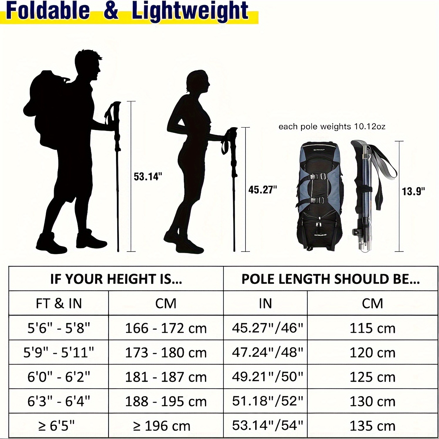 ไม้เท้าพับได้ 2 ชิ้น น้ำหนักเบ - Trekking Pole Carbon บทวิจารณ์และราคา