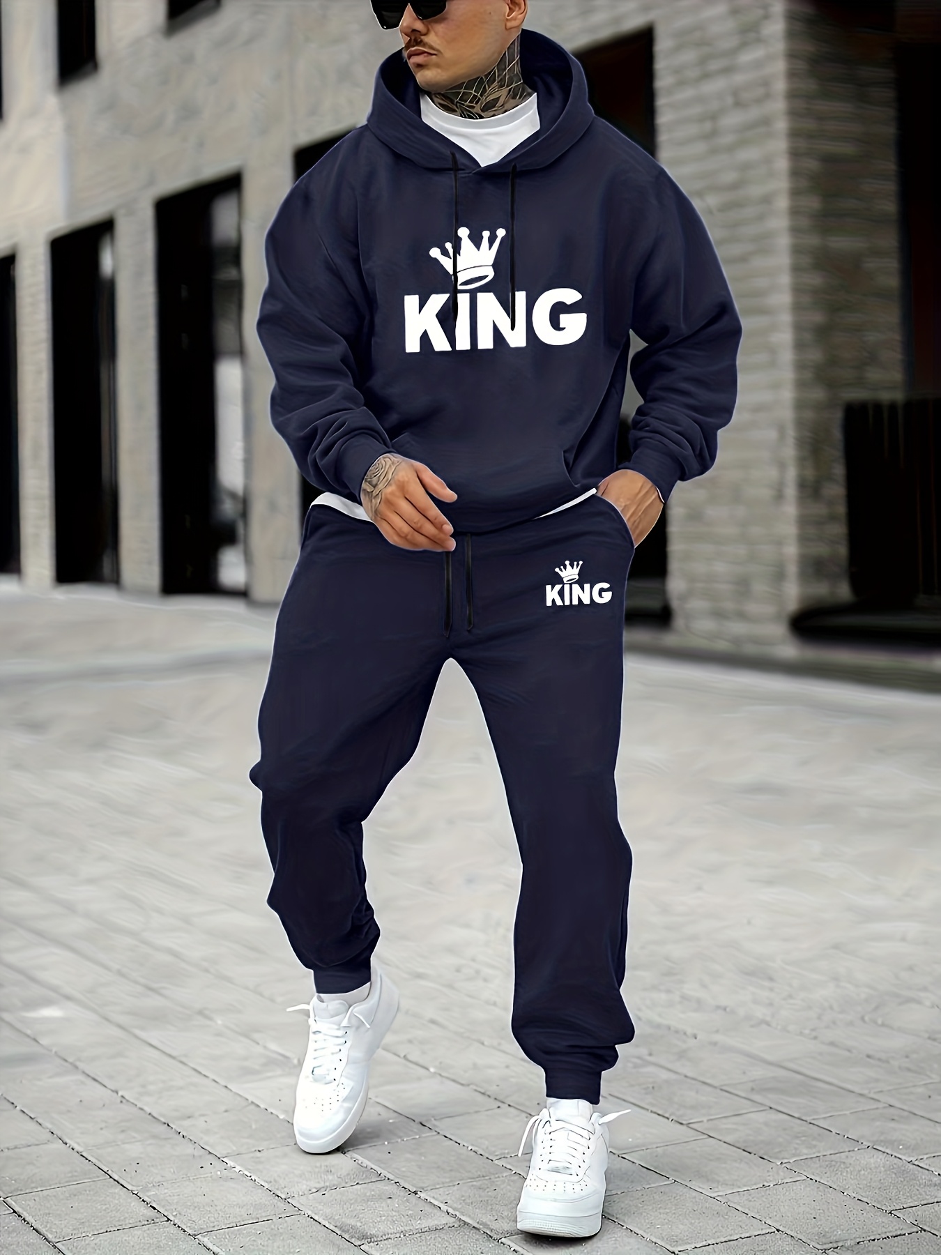ชุดวอร์มพิมพ์ลายมงกุฎ KING สำห - Joggers Pants บทวิจารณ์และราคา
