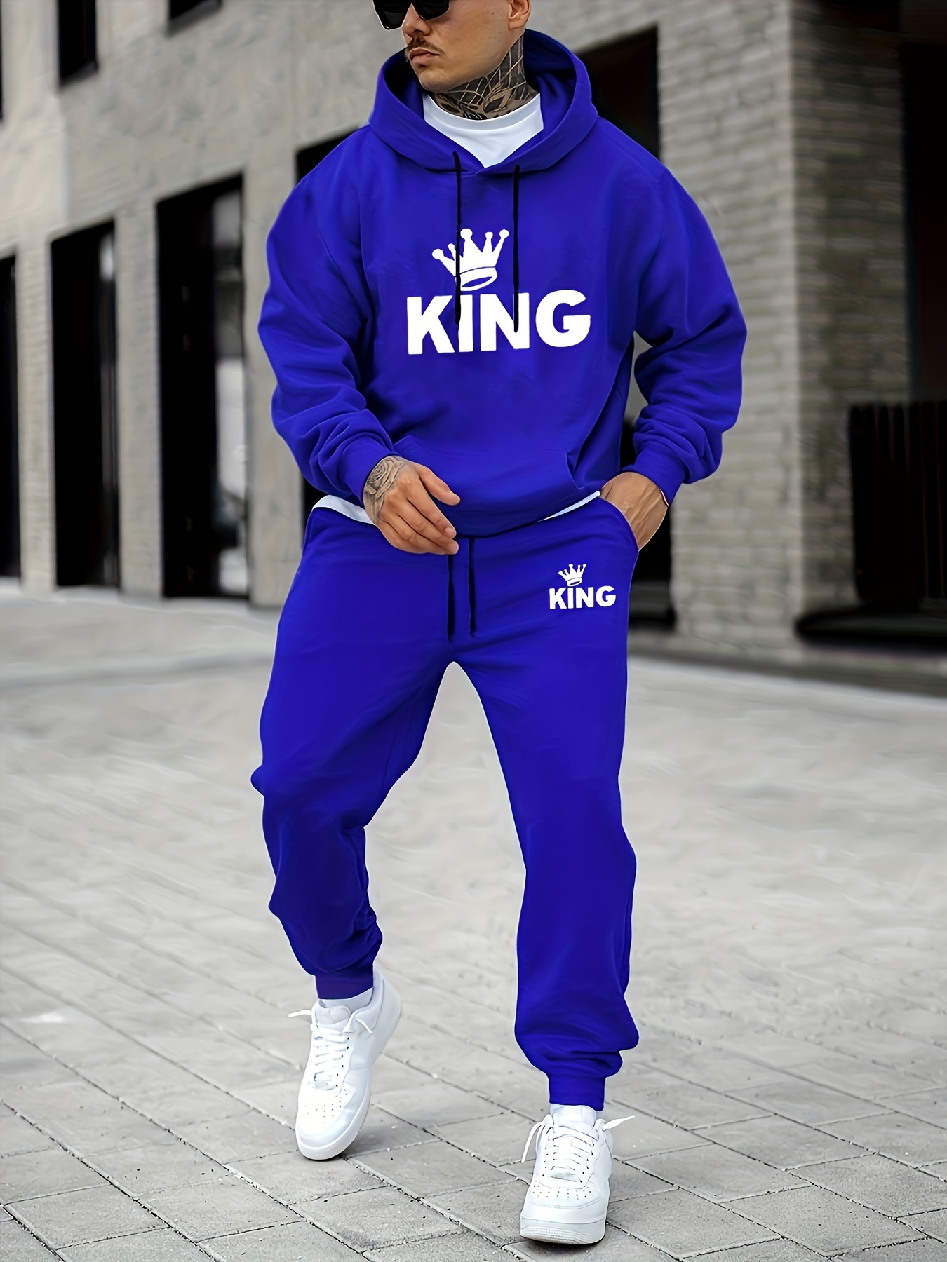 ชุดวอร์มพิมพ์ลายมงกุฎ KING สำห - Joggers Pants บทวิจารณ์และราคา