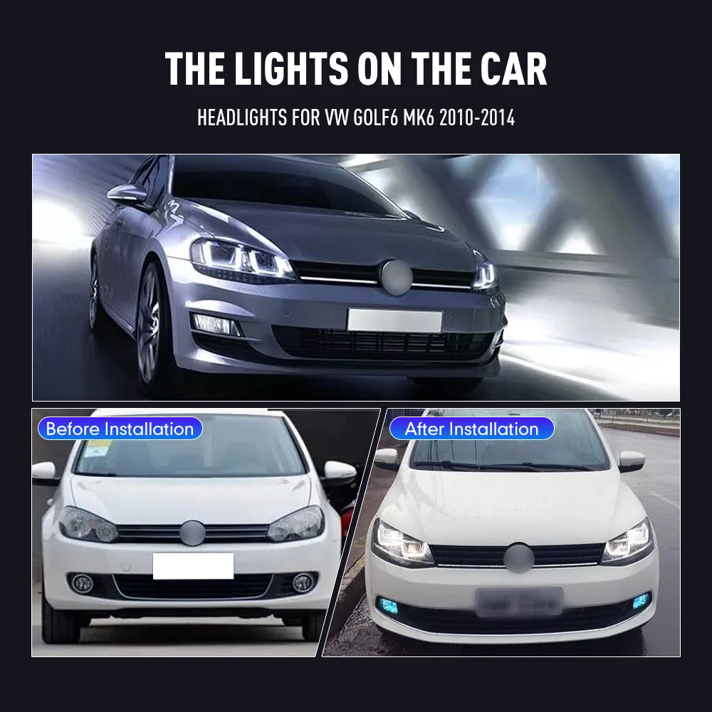 ไฟหน้ารถยนต์ 2 ชิ้น สำหรับ VW  - Running Headlamp บทวิจารณ์และราคา