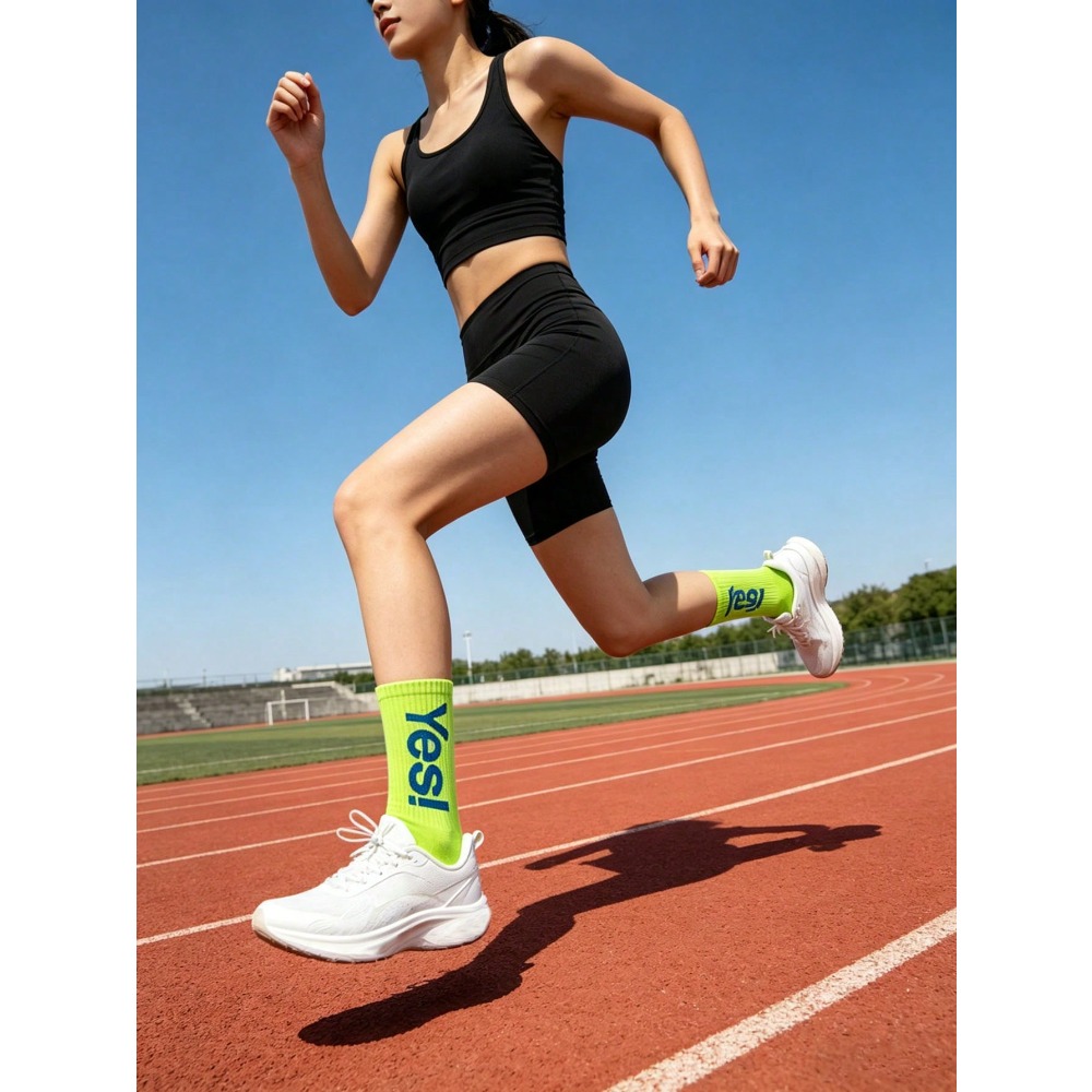 ถุงเท้าลายตัวอักษรเรืองแสง 1/4 - Sports Socks บทวิจารณ์และราคา