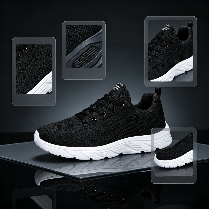 รองเท้าผ้าใบถักสำหรับผู้ชาย ระ - Running Shoes Men บทวิจารณ์และราคา